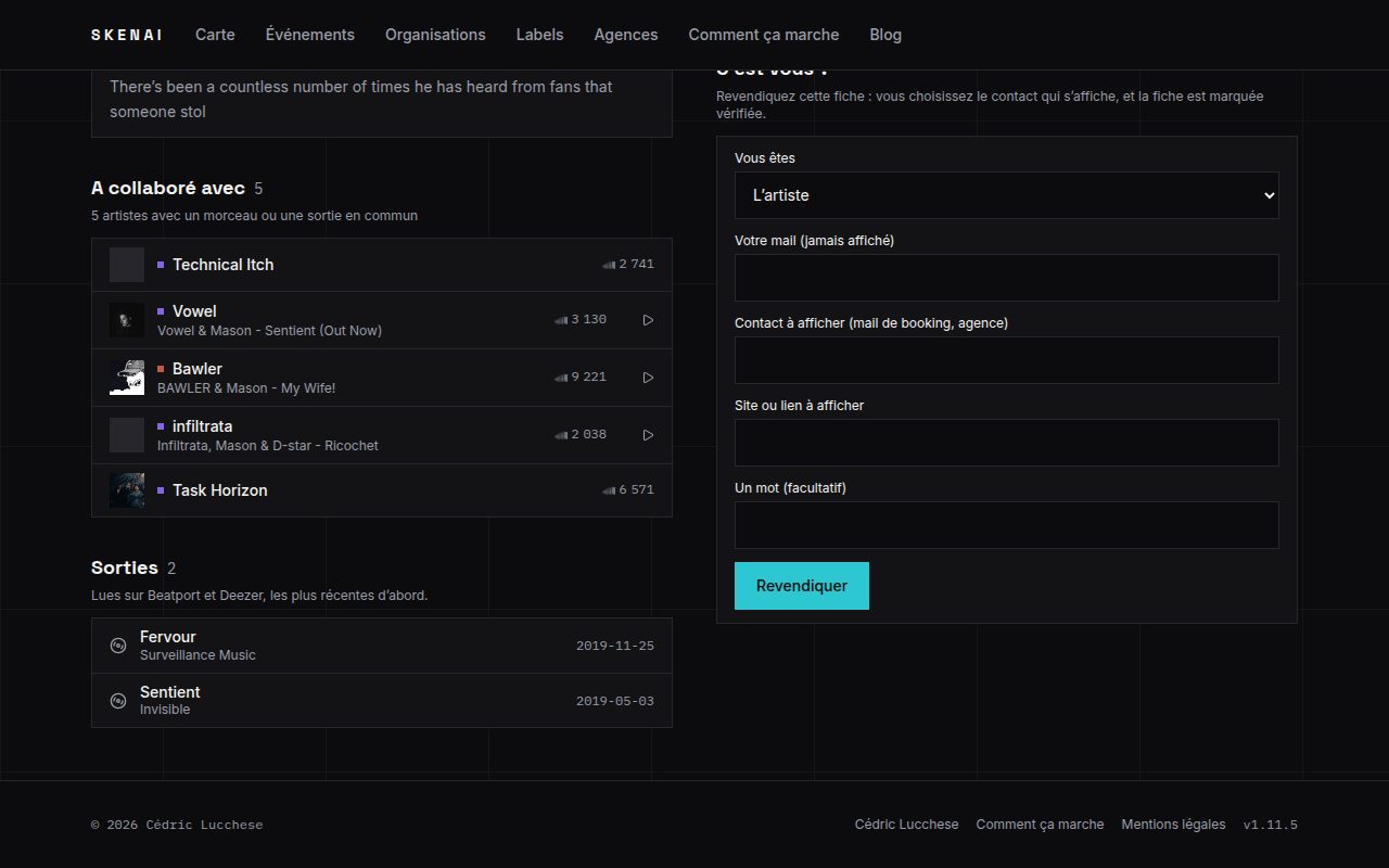 Mason's page, with only his drum & bass releases