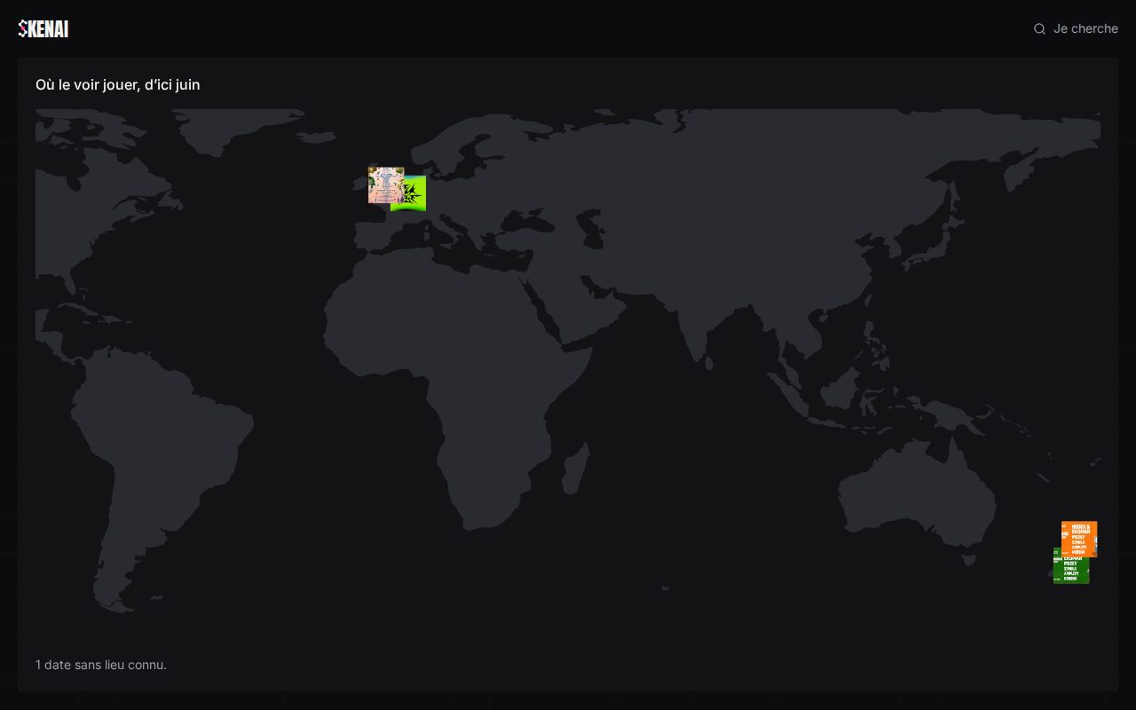 Hedex’s dates on the world map, each flyer at its city